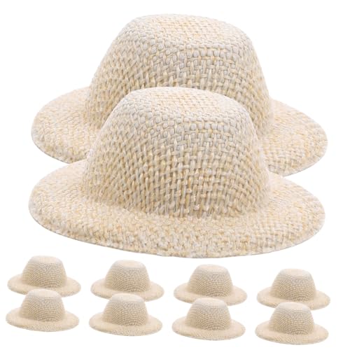 BRIGHTFUFU 10Stücke Mini Strohhüte Bastel Hut Zubehör Kleine Mützen für Puppen DIY Deko für Kunsthandwerk und Minihäuser Langlebige Materialien Perfektes BRIGHTFUFU 10Stücke Mini Strohhüte Bastel Hut Zubehör Kleine Mützen für Puppen DIY Deko für Kunsthandwerk und Minihäuser Langlebige Materialien Perfektes von BRIGHTFUFU