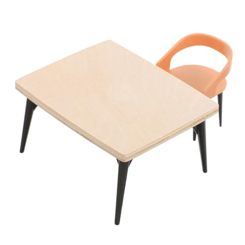 BRIGHTFUFU Puppenhausmöbel Set 12 Maßstab Esszimmer Und 2 Stühle Dekoration Für Puppenhaus Und Öbel Accessoires Sessel von BRIGHTFUFU