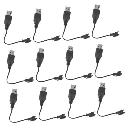 BRIGHTFUFU 12 Stück Ladekabel Elektrisches USB Ladekabel Seifenblasenmaschine USB Ladeadapter Seifenblasenmaschine Kabel Metall Schwarz von BRIGHTFUFU