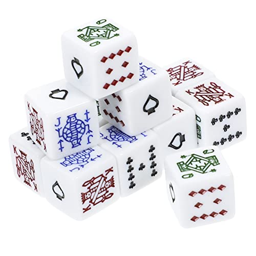 BRIGHTFUFU 12 Stück Poker pokerwürfel Gaming Stuff spielchips dice Set spielwürfel lustige Jetons tragbare Spaß Spielzubehör verschleißfeste Acryl von BRIGHTFUFU