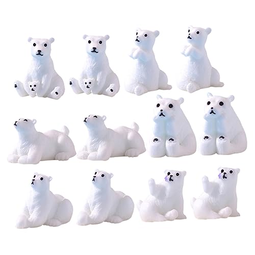 BRIGHTFUFU 12Stücke Bärenfiguren Realistische Dekorationen Für DIY Projekte Garten Und Winterdekoration Süße Bärenornamente Für Kreative Bastelarbeiten von BRIGHTFUFU