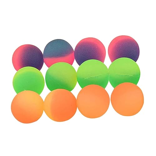 BRIGHTFUFU 12Stücke Farbige Hüpfbälle für Mattierte Hüpfbälle für Pool und Außenbereich Langlebig und Sicher Geburtstagsgeschenke und Spielspaß von BRIGHTFUFU