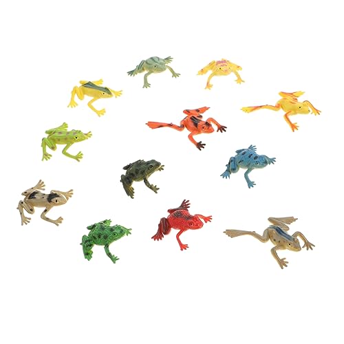 BRIGHTFUFU 12Stücke Realistische Frosch Simulation Frösche für Pool Party Dekoration Krötenspielzeug für Unisex und Kleinkinder von BRIGHTFUFU