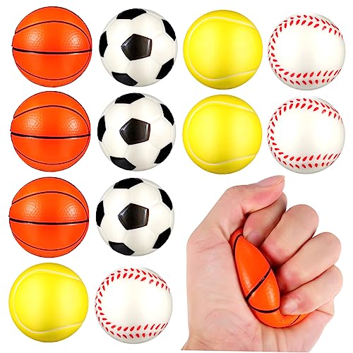 BRIGHTFUFU 12Stücke Stressbälle Sportbälle Quetschbälle für Fußball Basketball Tennis und Baseball Stressabbau und für Studenten BRIGHTFUFU 12Stücke Stressbälle Sportbälle Quetschbälle für Fußball Basketball Tennis und Baseball Stressabbau und für Studenten von BRIGHTFUFU