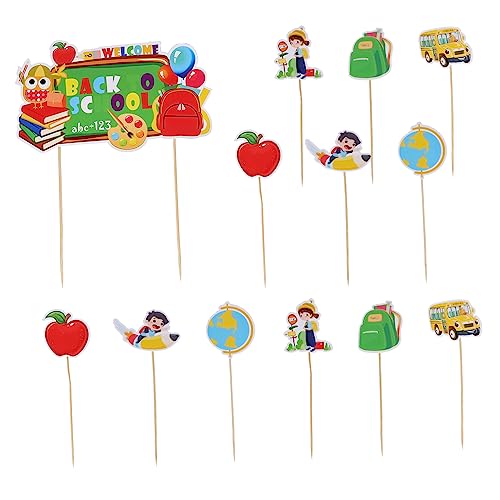 BRIGHTFUFU 13Stücke Kuchen Topper Für Rückkehr Zur Schule Cupcake Dekoration Mit Kleinen Und Großen Tortenstecker Für Kreative Feiern Und Anlässe BRIGHTFUFU 13Stücke Kuchen Topper Für Rückkehr Zur Schule Cupcake Dekoration Mit Kleinen Und Großen Tortenstecker Für Kreative Feiern Und Anlässe von BRIGHTFUFU