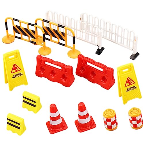 BRIGHTFUFU Jungen Und Mädchen Straßenstücke Set Verkehrszeichen Spielzeug Für Jungen Verkehrskegel Spielzeug Set Spielschilder Pädagogisch von BRIGHTFUFU