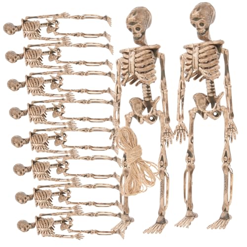 BRIGHTFUFU 16st Miniatur-Skelett Menschliches Skelettmodell Schädelskulptur Halloween-schädeldekoration Meditierende Skelettfiguren Halloween-Requisiten Unheimlich Plastik Menschlicher Körper von BRIGHTFUFU