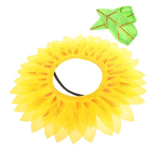 BRIGHTFUFU 1Satz Blumen Kopfband Set Mit Sonnenblumen Haarreif Und Handschuhen Lustiges Kostümzubehör Für Gartenpartys Und Kinderfeste Kopfband Und Goldene von BRIGHTFUFU