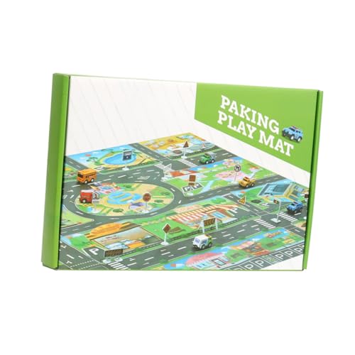 BRIGHTFUFU Kinder Spielmatte Spielzeug 6 Zufällige Farbe Metall Verkehr Parkplatz Szene Spielzeug Set Für von BRIGHTFUFU