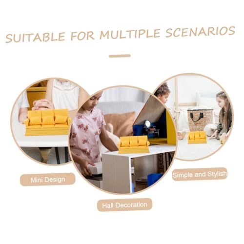 BRIGHTFUFU 1Satz Miniatur Puppenhaus Sofa mit Kissen Realistische Couch Dekoration für DIY Haus aus Sicheren Materialien für Miniaturmöbel von BRIGHTFUFU