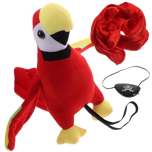 BRIGHTFUFU 1Satz Piraten Bandana und Augenbinde mit Papageien Requisite Lustiges Halloween Cosplay Kostüm Zubehör für Mottopartys und Leicht und Komfortabel von BRIGHTFUFU