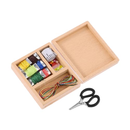 BRIGHTFUFU 1Satz Puppenhäuser Vintage Nähkästchen Dekoration für Miniaturspielzeug und Puppenhaus Zubehör Handwerkskunst für Charmante von BRIGHTFUFU
