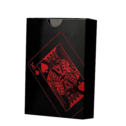 BRIGHTFUFU 1satz wasserdichte PVC Pokerkarten Rot Kreatives Wiederverwendbares Kartenspiel-Set Mit Pappbox Für Unterhaltsame Spiele Mit Familie Und Freunden Langlebig Und Bruchsicher von BRIGHTFUFU
