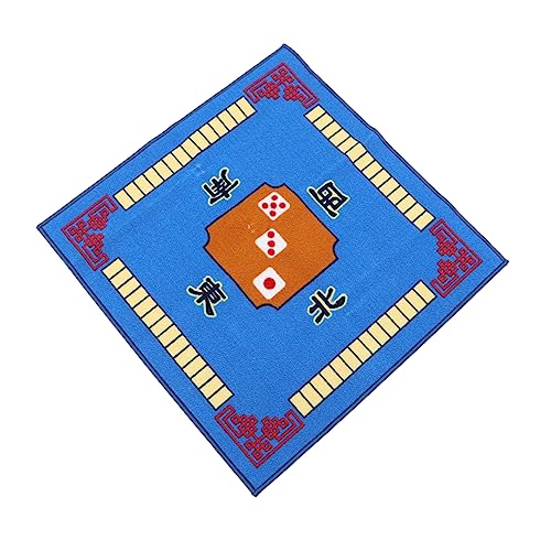 BRIGHTFUFU 1stück Mahjong Tischdecke Quadratische Anti-rutsch Mahjong Matte Blau Geräuschreduzierend Mit Latexrücken Für Poker Und Brettspiele von BRIGHTFUFU