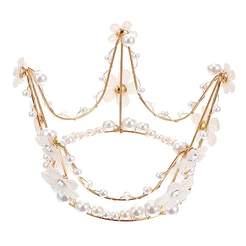 BRIGHTFUFU 1stück Einfache Anleitung Hier Ist Der Neue Titel Für Ihr Produkt Das Anforderungen Entspricht Kronenform Kuchen Deko Mit Perlen Elegante Tortenaufsätze Für Hochzeiten Partys von BRIGHTFUFU