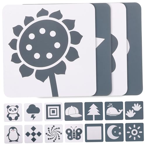 BRIGHTFUFU Sensorische Babykarten 2 Sets Lernspielzeug Für Neugeborene Kontrastreiche Lernkarten Hilfsmittel Für Die Früherziehung von BRIGHTFUFU