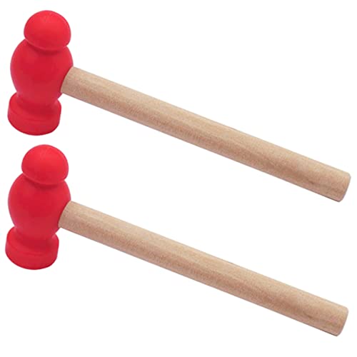 BRIGHTFUFU 2 Stück Holzhammer Kinderspielzeug Aus Holz Kleiner Hammer Hammerspielzeug Für Kleinkinder Holzhämmer Für Befestigungshammer Minihammer Reparaturwerkzeug Für Zu Hause Rot von BRIGHTFUFU
