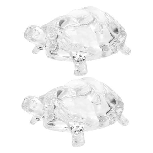 BRIGHTFUFU Handgefertigte Schildkrötenfiguren Aus Glas 2 Stück Schildkrötenstatue Schreibtischdekor für Reichtum und Positive Energie BRIGHTFUFU Handgefertigte Schildkrötenfiguren Aus Glas 2 Stück Schildkrötenstatue Schreibtischdekor für Reichtum und Positive Energie von BRIGHTFUFU