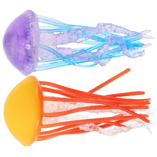 BRIGHTFUFU 2 Stück Quallenmodell Fisch Anlage Figur realistisch Tank für kinderspielzeug Unterwasser dekoäste dekoringe kleines Quallendekor Marinemodell Plastik von BRIGHTFUFU