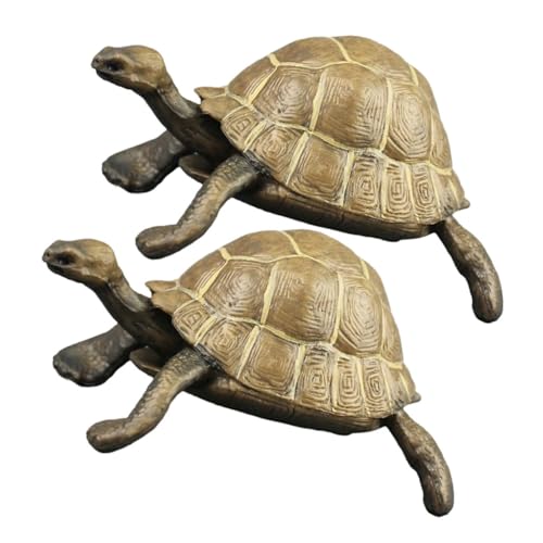 BRIGHTFUFU 2 Stück Realistische Schildkröten Modelle aus PVC Dekorative Kleine Deko Tierfiguren mit Glatter Oberfläche Kindgerechte Simulation für Wohn und Gartendekoration Pädagogisches von BRIGHTFUFU