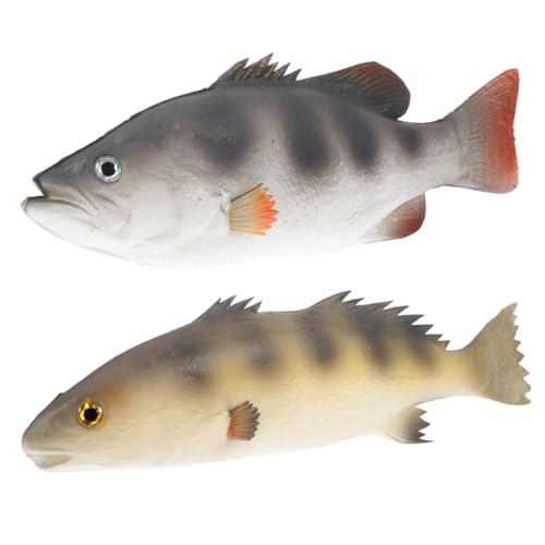 BRIGHTFUFU 2 Stück Realistisches Fischmodell aus Langlebigem PU Material Detailgetreue Simulation mit Glatter Oberfläche Sicheres Kinderspielzeug und Dekoratives Aquarium Accessoire für von BRIGHTFUFU