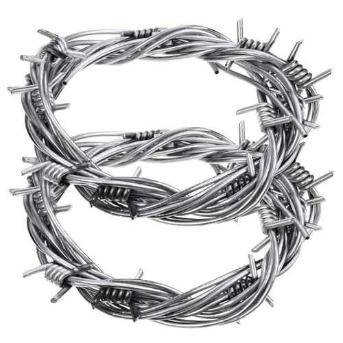 BRIGHTFUFU 2 Stück Simulation Stacheldraht Fake Barbed Wires für Halloween Deko Prank und Gruselige Partys für Spukhäuser und Cosplay von BRIGHTFUFU