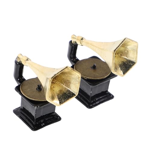 BRIGHTFUFU 2 Stück Teiliges Miniatur Retro Plattenspieler Stabiles Metallmodell Vintage Schallplattenspieler Deko für Puppenhaus und Sammler Platzsparende Miniatur Musikzimmer Figurine BRIGHTFUFU 2 Stück Teiliges Miniatur Retro Plattenspieler Stabiles Metallmodell Vintage Schallplattenspieler Deko für Puppenhaus und Sammler Platzsparende Miniatur Musikzimmer Figurine von BRIGHTFUFU