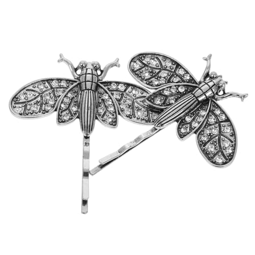 BRIGHTFUFU 2 Stück Vintage Haarklammer Retro Libelle Haarklammern Funkelnden Strasssteinen Damen Haarschmuck Haarklammern für Frauen und Mädchen von BRIGHTFUFU