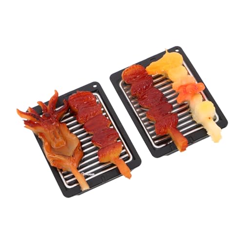BRIGHTFUFU 2 Stücke Künstliche Grill Gefälschte BBQ Food Modell Realistische Lebensmittel Kochen Simulation Für Home Dekoration Küche Fotografie Requisiten von BRIGHTFUFU