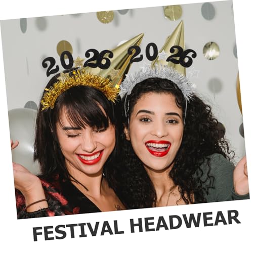 BRIGHTFUFU 2stücke Neujahrs-stirnbänder Glitzerstern-Kopfschmuck Partyzubehör Für Frohes Neues Jahr Festliche Kopfbedeckung Für Frauen Requisiten Für Abschlussfeiern von BRIGHTFUFU