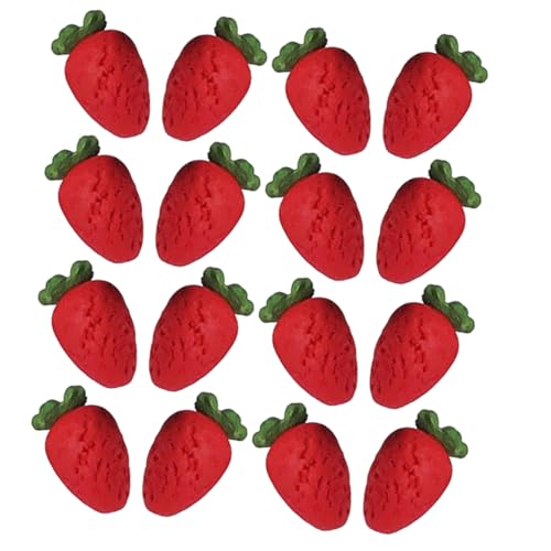 BRIGHTFUFU 20 Stück Lebensechte Mini-erdbeer-Verzierungen, Falsche Mini-früchte, Requisiten Für Puppenhaus, Mini-erdbeeren von BRIGHTFUFU