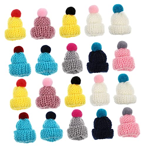 BRIGHTFUFU 20Stücke Kawaii Miniaturhüte aus Gestricktem Puppenhüte für DIY Bastelprojekte und Dekoration für Puppenhaus Telefonhüllen und Feste Farblich Gemischt BRIGHTFUFU 20Stücke Kawaii Miniaturhüte aus Gestricktem Puppenhüte für DIY Bastelprojekte und Dekoration für Puppenhaus Telefonhüllen und Feste Farblich Gemischt von BRIGHTFUFU