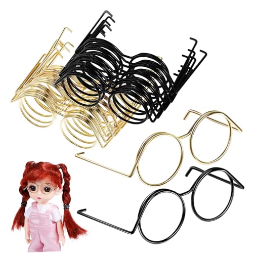 BRIGHTFUFU 20Stücke Mini Puppenbrillen Mit Metalldraht Puppen Anziehzubehör Und Brillen Requisiten Für Miniaturpuppen Für Kreative Spielideen Und Rollenspiele von BRIGHTFUFU