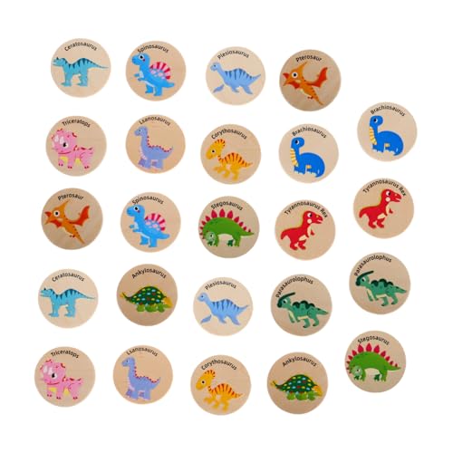 BRIGHTFUFU 24 Stück Kinder-Dinosaurier-Spielzeug, Tier-Memory-Matching-Spiel, Memory-Matching-Spiel, Dinosaurier-Matching-Spiel, Dinosaurier-Memory-Spiel, Holz-Matching-Spiel BRIGHTFUFU 24 Stück Kinder-Dinosaurier-Spielzeug, Tier-Memory-Matching-Spiel, Memory-Matching-Spiel, Dinosaurier-Matching-Spiel, Dinosaurier-Memory-Spiel, Holz-Matching-Spiel von BRIGHTFUFU