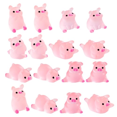 BRIGHTFUFU 24 Stück Leuchtende Mini-Schweine Aus Kunstharz, Winzige Schweinchen Zum Basteln, Niedliche Auto-innendekoration, Zubehör Für DIY-feengarten, Mooslandschaft, Basteln, von BRIGHTFUFU