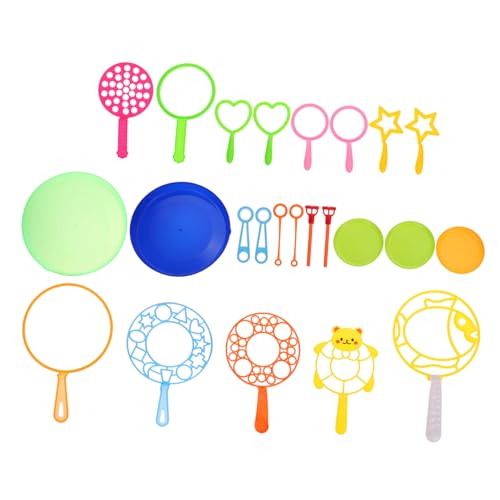 BRIGHTFUFU 24 Stück Teiliges Bubble Wand mit Tablett Bunte Riesenseifenblasenstäbe für Outdoor Sommer Einfach zu Bedienen Party Mitgebsel für Kindergeburtstag von BRIGHTFUFU