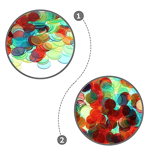 BRIGHTFUFU 240 Stück Teiliges Transparente Bunte Kunststoff Bingo Chips Spielzähler und Marker für Pokerabende Zählspiele Mathematikunterricht und Partyspaß Praktische und Zufällige Farbe von BRIGHTFUFU