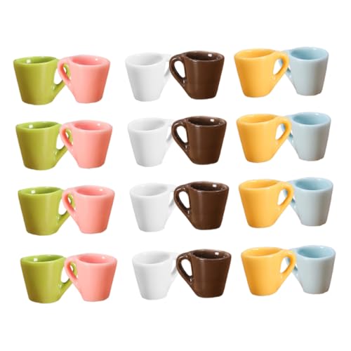 BRIGHTFUFU 24stücke Miniaturkaffetassen Resin Puppenhaus Teetassen Farben Hochrealistische Detaillierte Miniaturen Für Küchen Dekoration Und Projekte von BRIGHTFUFU