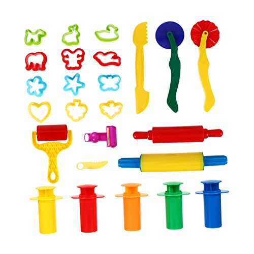 BRIGHTFUFU 25Stücke Teiliges Knete Set für Farbige Tonwerkzeuge mit Formen Rollern und Schneidern Kreatives für Kindergarten und Vorschule Hand Augen Koordination BRIGHTFUFU 25Stücke Teiliges Knete Set für Farbige Tonwerkzeuge mit Formen Rollern und Schneidern Kreatives für Kindergarten und Vorschule Hand Augen Koordination von BRIGHTFUFU