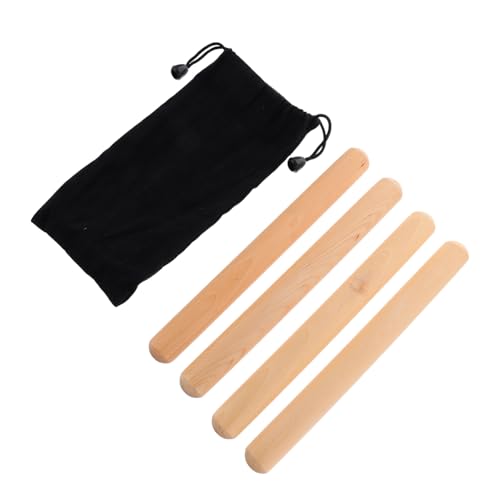 BRIGHTFUFU 2Paare Holz Rhythmussticks mit Tragetasche Musikinstrument für Zuhause Schule und Camps Fördert Rhythmusgefühl Lauter und Klarer Spaß Beim Musizieren von BRIGHTFUFU
