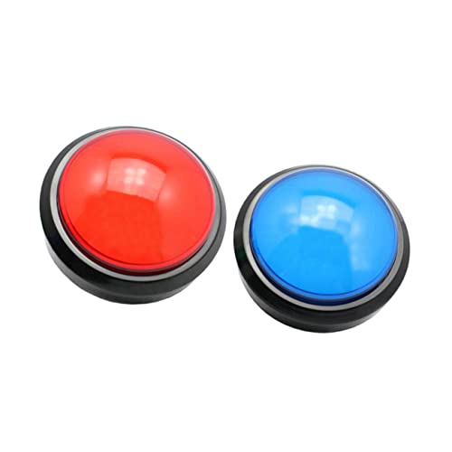 BRIGHTFUFU 2stücke Elektronischer Antwortgeber Mit Großen Tasten Und -licht Spielzeug Für Quizspiele Ohne Batterie Rot Blau von BRIGHTFUFU
