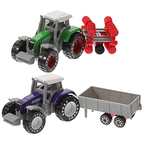 BRIGHTFUFU 2Stücke Realistisches LKW Modell Mit Trägheitsfunktion Für Jungen Farbige Traktoren Für Jahren von BRIGHTFUFU