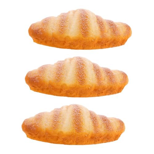 BRIGHTFUFU 3 Stück Teiliges Brot Deko Realistische Leichte Simulation Croissant Modelle Vielseitig Verstellbar für Bäckerei Restaurant Fotostudio und Küchenfenster von BRIGHTFUFU