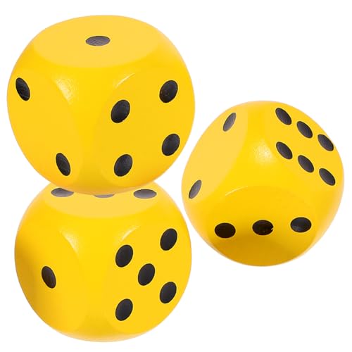 BRIGHTFUFU 3 Stück Teiliges Mittlere Holzspielwürfel mit Farbigen Punkten Robuste Würfel für Tischspiele Kinderfreundlich Abgerundete Kanten Vielseitig für Party Camping Indoor und Outdoor von BRIGHTFUFU