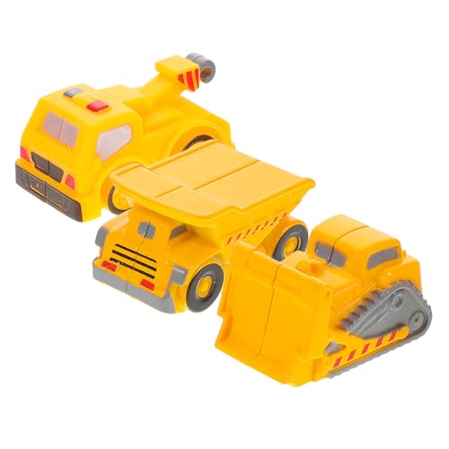 BRIGHTFUFU 3 Stück Teiliges Spielzeugauto Set mit Kran und Betonmischer Einfach zu Handhabende Baustellenfahrzeuge aus Sicheren Materialien Fördert Feinmotorik und Kognitive Entwicklung von BRIGHTFUFU