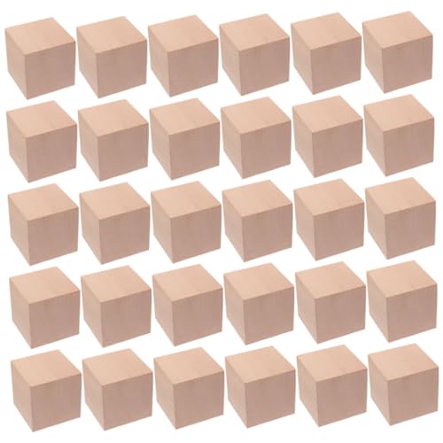 BRIGHTFUFU 30pcs Holz Quadratische Würfel Unfinished Leere Blöcke Pädagogisches Bausteine ​​Spielzeug von BRIGHTFUFU
