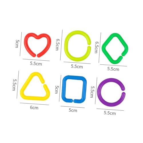 BRIGHTFUFU 35 Stück Teiliges Kleine Geometrische Kettenringe Leicht zu Greifen Farbenfrohe Formen Fördert Feinmotorik und Hand Auge koordination für Kleinkinder und Frühe Bildung von BRIGHTFUFU