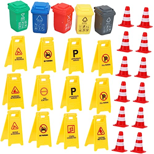 BRIGHTFUFU 37 Stück Kognitives Unterrichten Block Zapfen Verkehr Planke Straßensperre Zappeln Aufkleber Im Freien Reifen Zeichen Lustiges Lernspielzeug Für 5-jährige Plastik von BRIGHTFUFU