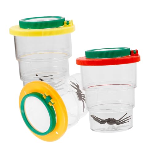 BRIGHTFUFU 3Stücke Insektenbeobachtungsbox mit Vergrößerung Transparentes Design für Sammeln und Beobachten von Insekten Blättern Blumen und Mineralien BRIGHTFUFU 3Stücke Insektenbeobachtungsbox mit Vergrößerung Transparentes Design für Sammeln und Beobachten von Insekten Blättern Blumen und Mineralien von BRIGHTFUFU