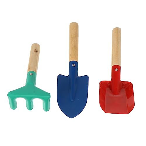 BRIGHTFUFU 3Stücke Teiliges Gartenwerkzeug Set Schaufel Und Rechen Für Kleine Gärtner Für Sandkasten Und Garten Zufällige Farben Kinderpflanztool Für Gartenarbeit von BRIGHTFUFU